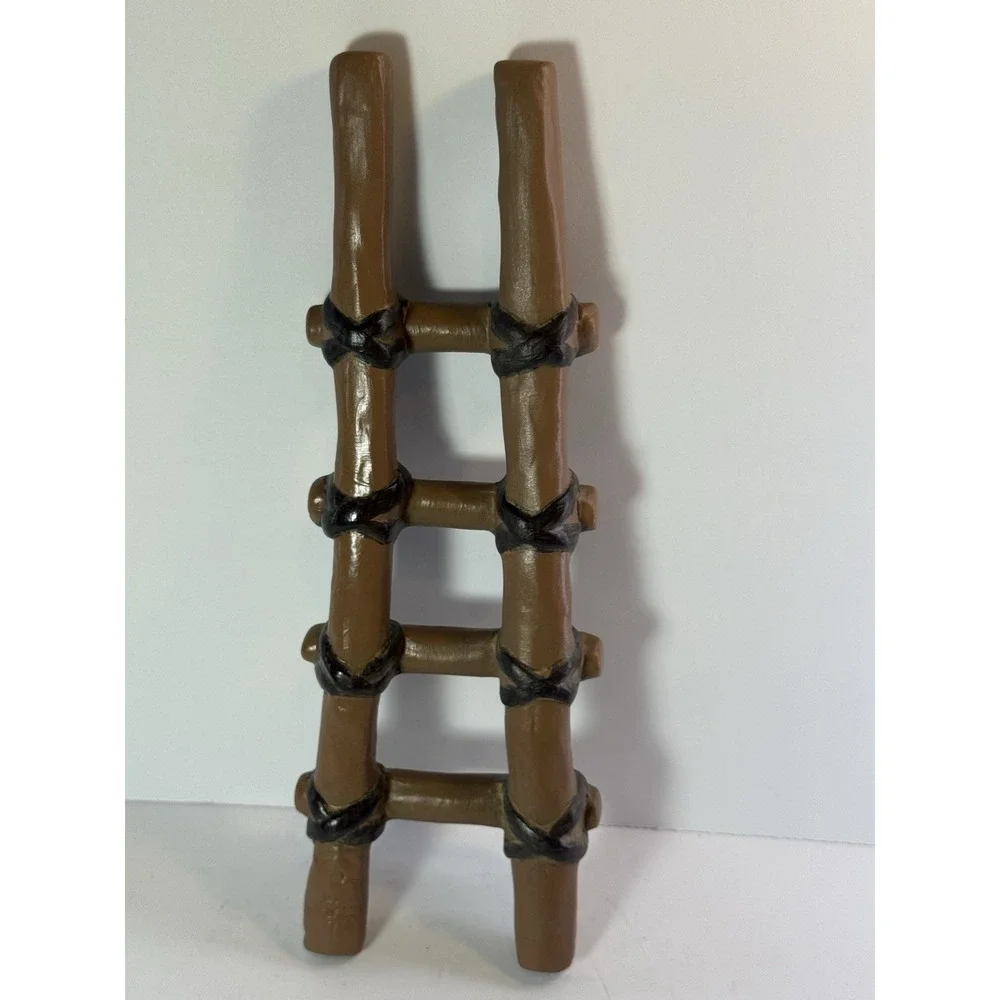 Ceramic Log Ladder Fish Tank Ornament Reptile Basking Ramp Fairy Garden Decor